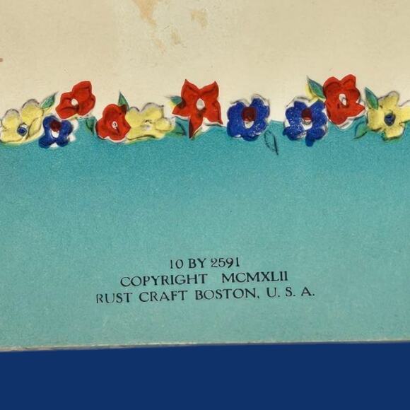 1942 Pop Up 1 year-old Birthday Hat Chick Duck Vintage Rust Craft Die-Cut Card - Picture 7 of 11